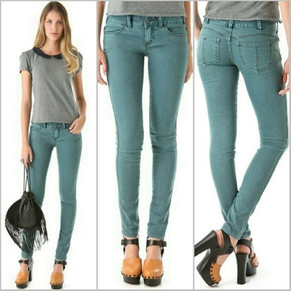 Free People Millennium teal jeans